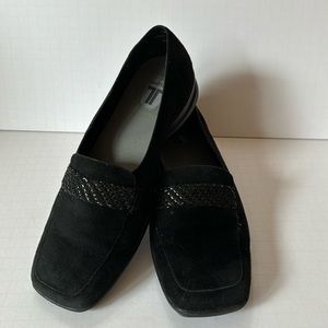 Trotters Loafers Black Faux Suede with Embellishment Slip On